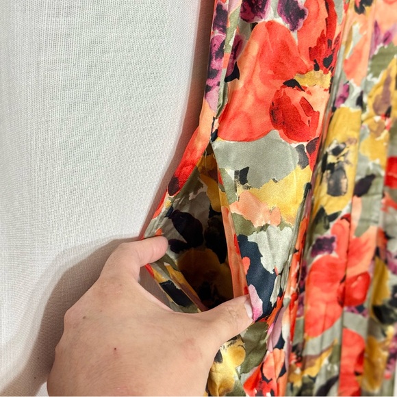 Tahari ASL Watercolor Print Floral Maxi Dress XL Spaghetti Strap Romantic Boho - Picture 3 of 8